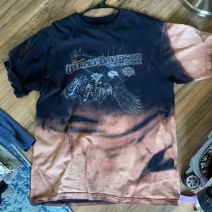 Acid Wash Harley Davidson Shirt Graphic T-Shirt